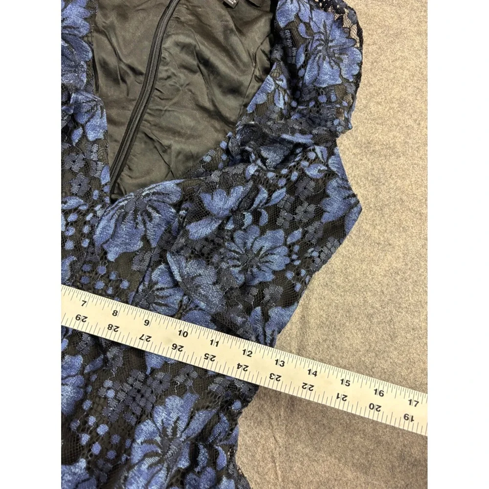 Lulus Blue Molinetto Floral Lace Tiered Maxi Dress V-Neck Formal Fairy Prom XS - Picture 4 of 7